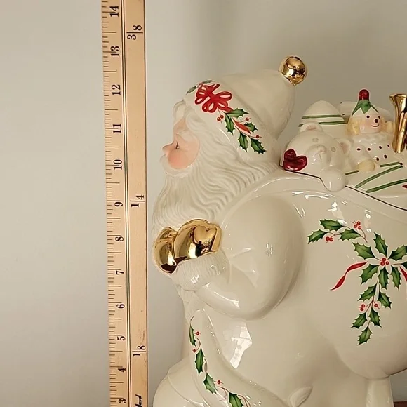 Vintage 1999 Lenox Holiday Collection Santa Skates Cookie Jar - Picture 11 of 13